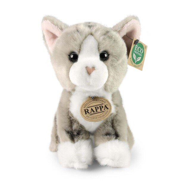 Plush grey cat 18 cm ECO-FRIENDLY