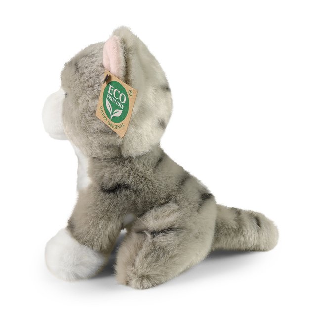 Plush grey cat 18 cm ECO-FRIENDLY