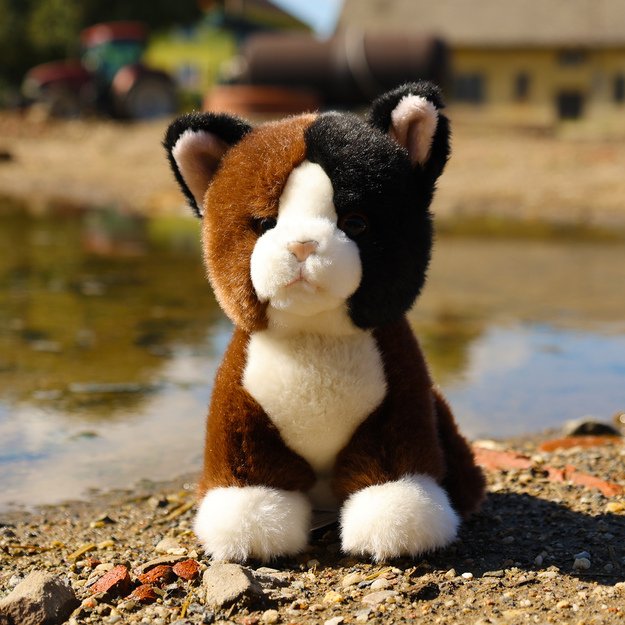 Plush three-colored cat 18 cm ECO-F.