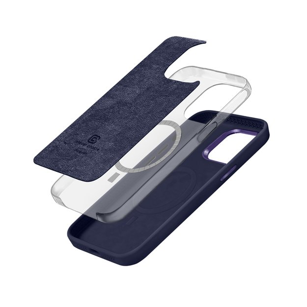 Crong Color Cover LUX Magnetic – dėklas, skirtas iPhone 15 Pro Max MagSafe (tamsiai mėlynas)
