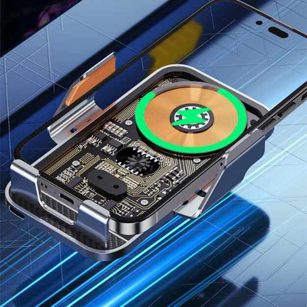 WEKOME WP-U204 Vanguard serija – automobilinis laikiklis su belaidžiu įkrovimu 15W (juodas) 13