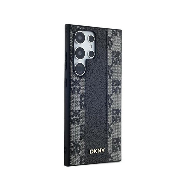 DKNY Leather Checkered Mono Pattern MagSafe - Case for Samsung Galaxy S24 Ultra (Black) 4
