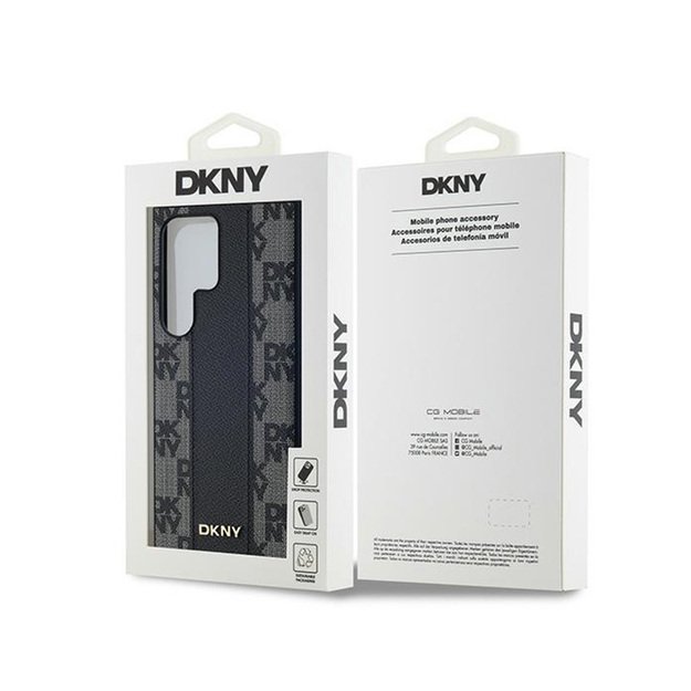 DKNY Leather Checkered Mono Pattern MagSafe - Case for Samsung Galaxy S24 Ultra (Black) 8