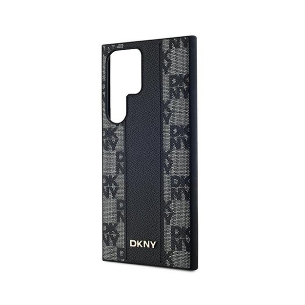 DKNY Leather Checkered Mono Pattern MagSafe - Case for Samsung Galaxy S24 Ultra (Black) 6