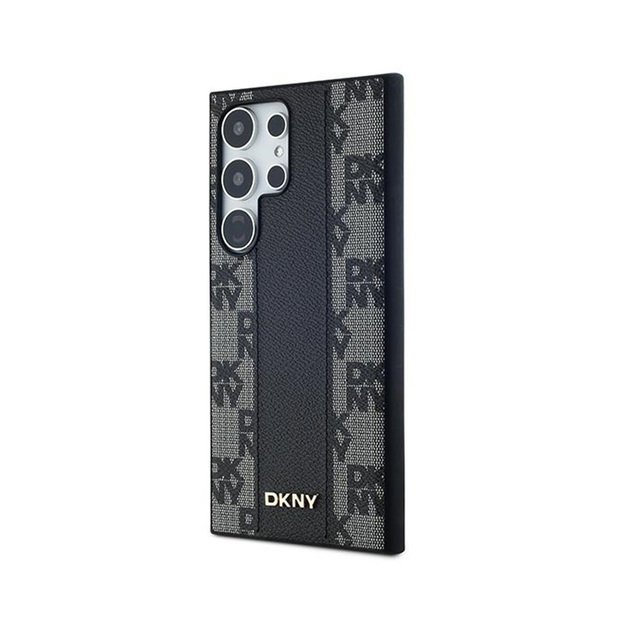 DKNY Leather Checkered Mono Pattern MagSafe - Case for Samsung Galaxy S24 Ultra (Black) 2