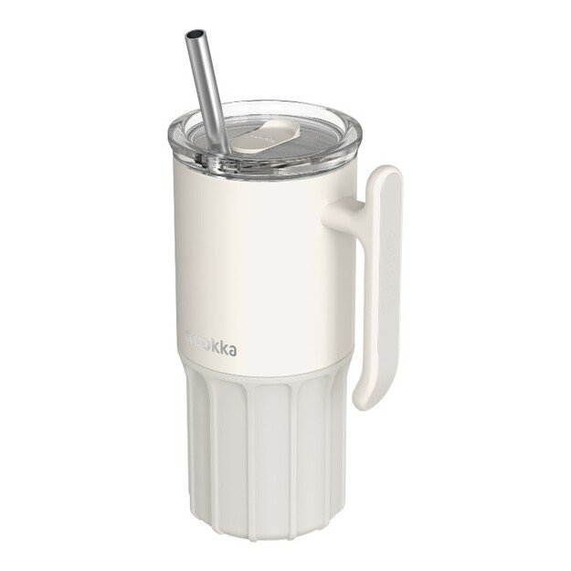 Quokka Umi - Stainless Steel Thermal Mug 720ml with Straw and Silicone Base (Ivory) 1