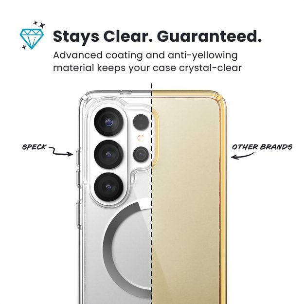 Speck Presidio Perfect-Clear Magnet - Samsung Galaxy S26 Ultra MagSafe Case (Clear/Clear/Silver) 3