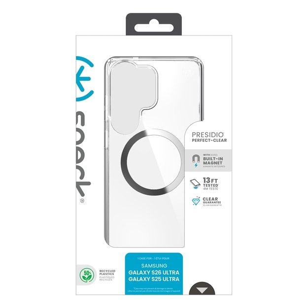 Speck Presidio Perfect-Clear Magnet - Samsung Galaxy S26 Ultra MagSafe Case (Clear/Clear/Silver) 11