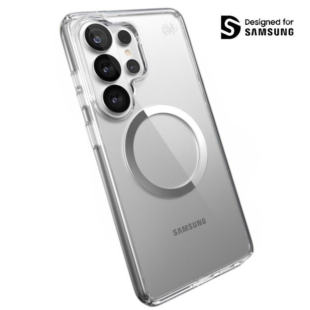 Speck Presidio Perfect-Clear Magnet - Samsung Galaxy S26 Ultra MagSafe Case (Clear/Clear/Silver)