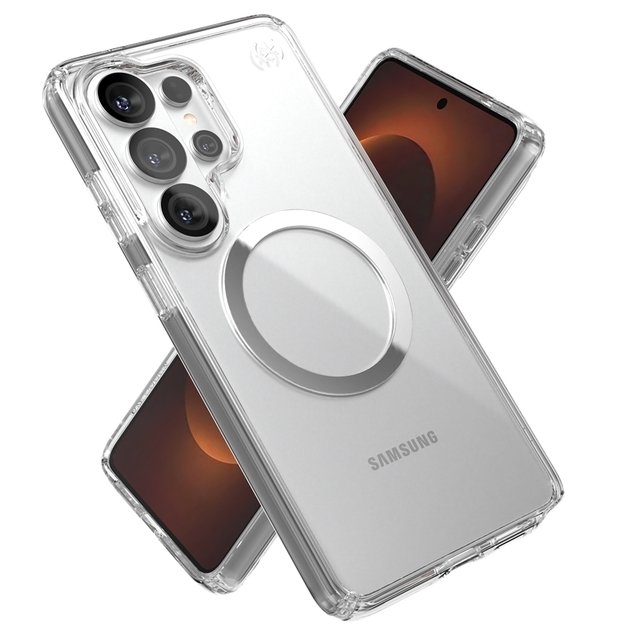 Speck Presidio Perfect-Clear Magnet - Samsung Galaxy S26 Ultra MagSafe Case (Clear/Clear/Silver) 10