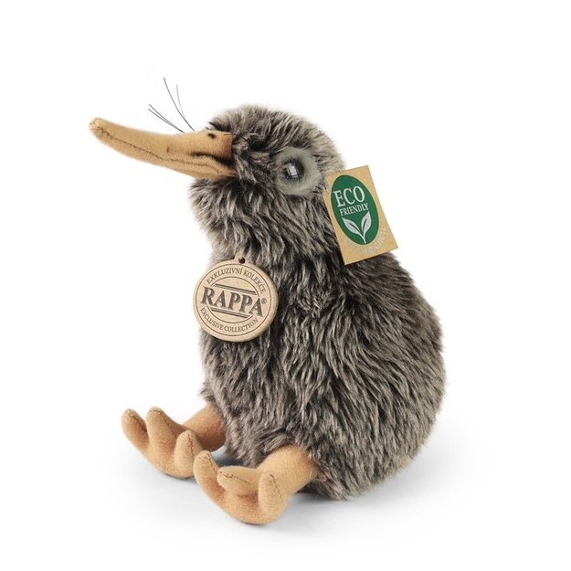 Rappa - Plush realistic Kiwi mascot sitting 15 cm Eco-Friendly