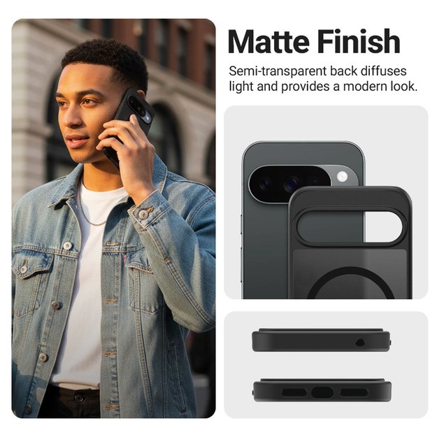 Crong Hybrid Matte Magnetic - MagSafe Case Google Pixel 9 Pro (Black) 4