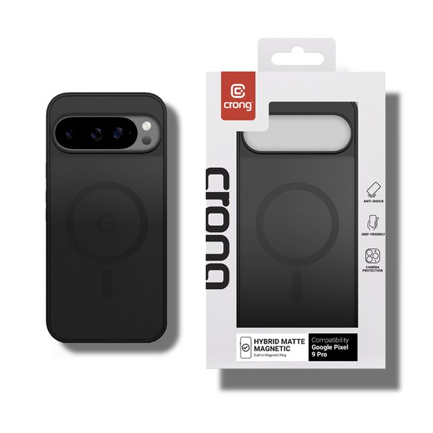 Crong Hybrid Matte Magnetic - MagSafe Case Google Pixel 9 Pro (Black) 6