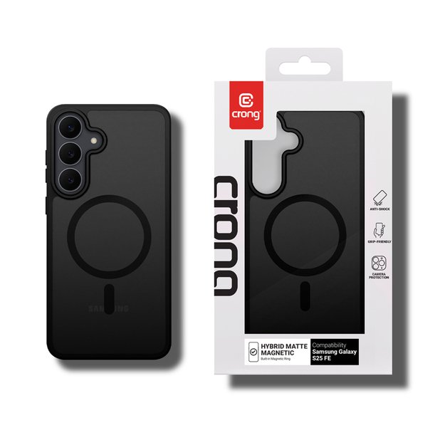 Crong Hybrid Matte Magnetic - MagSafe Case Samsung Galaxy S25 FE (Black) 5