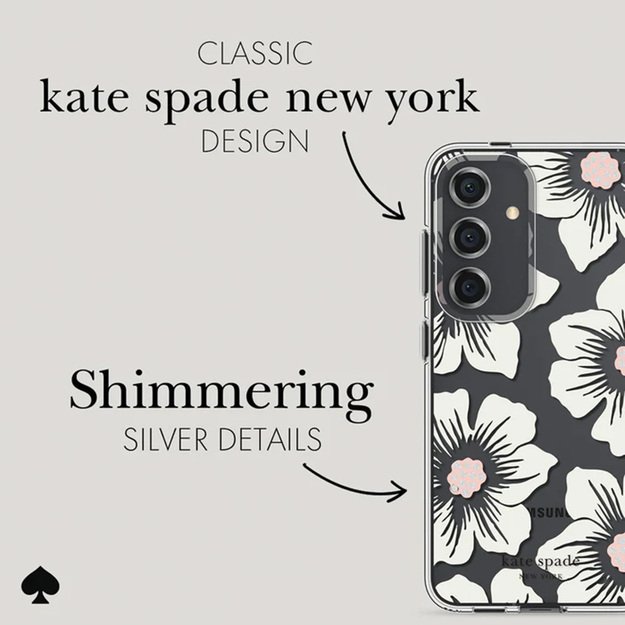 Kate Spade New York apsauginis dėklas – „Samsung Galaxy S24“ dėklas („Hollyhock Cream“)