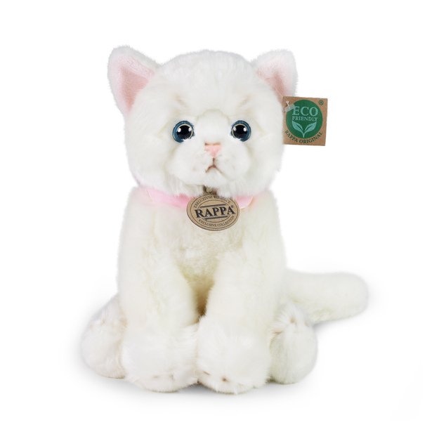 Plush white cat 25 cm ECO-FRIENDLY