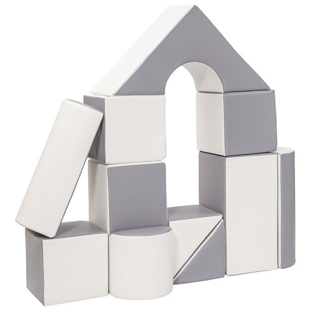 Foam Blocks &ndash; Giant Building Set 11 pcs white-grey