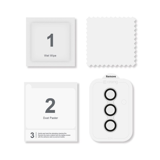 Crong Lens Ring – grūdintas stiklas fotoaparato objektyvui Samsung Galaxy S24 (skaidrus) 5