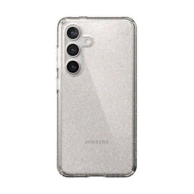 Speck Presidio Lux Glitter – dėklas, skirtas Samsung Galaxy S24 (Clear / Gold Glitter)