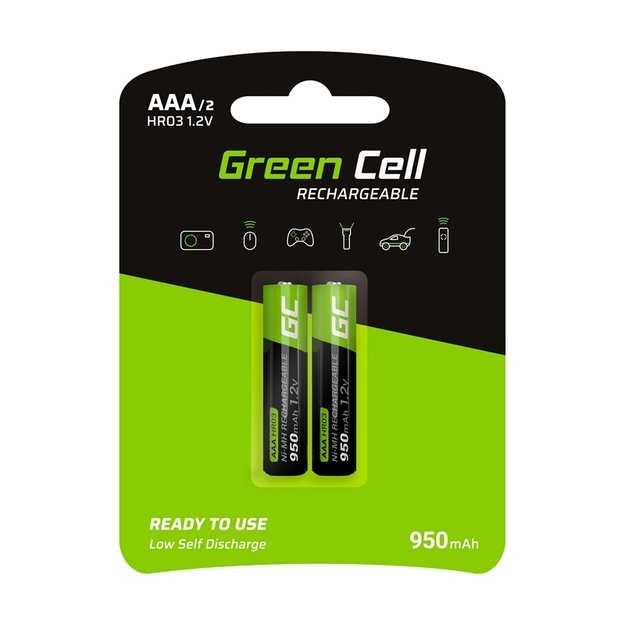 Green Cell 2x AAA HR03 baterijos 950mAh