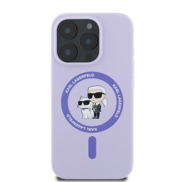 Karl Lagerfeld Silicone Karl & Choupette Ring MagSafe - Case iPhone 16 Pro Max (purple)