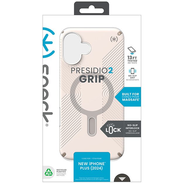 Speck Presidio2 Grip ClickLock & MagSafe – dėklas, skirtas iPhone 16 Plus (balintas kaulas / Heirloom Gold / Hazel Brown) 40