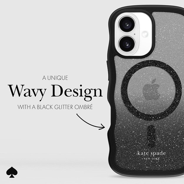 Kate Spade New York Wavy MagSafe – dėklas, skirtas iPhone 16 (Nightfall) 15