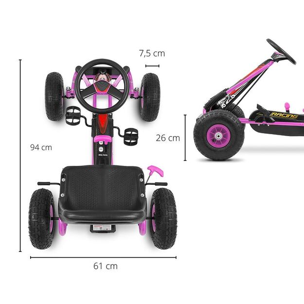 Kids Go-kart Milly Mally Thor pink