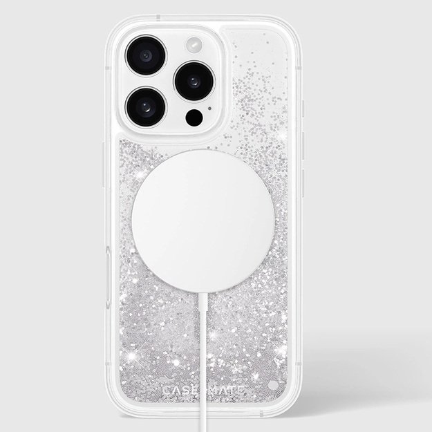 Case-Mate Waterfall MagSafe – dėklas, skirtas iPhone 16 Pro (sidabras) 15