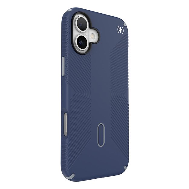 Speck Presidio2 Grip ClickLock & MagSafe – dėklas, skirtas iPhone 16 Plus (pakrantės mėlyna / dulkių pilka / balta)