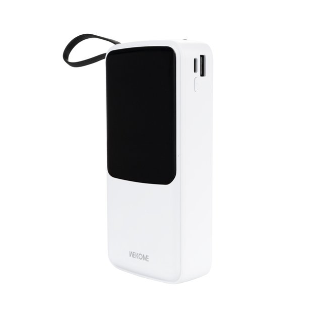 WEKOME WP-10 Pop Digital Series – 20000 mAh maitinimo blokas su įmontuotu USB-C / Lightning / Micro USB + USB-A laidu (baltas)