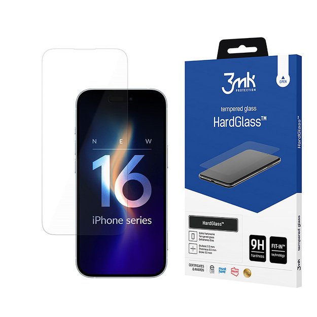 3mk HardGlass – grūdintas stiklas, skirtas iPhone 16 Plus