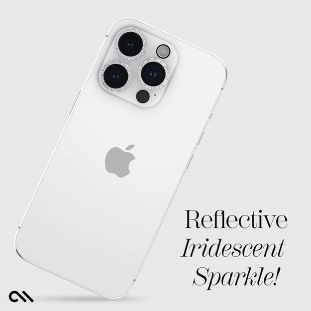 Case-Mate Sparkle Lens Protector – apsauginis stiklas, skirtas iPhone 15 Pro / iPhone 15 Pro Max kamerai (Twinkle)