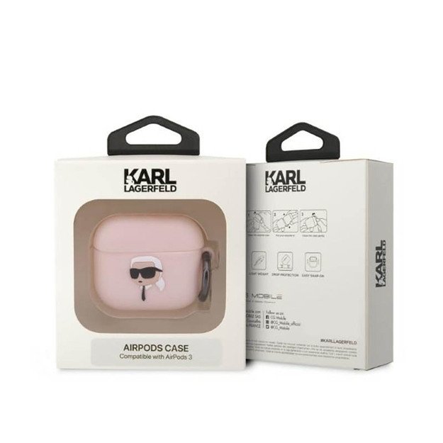 Karl Lagerfeld Silicone NFT Karl Head 3D – AirPods 3 Case (rožinis)