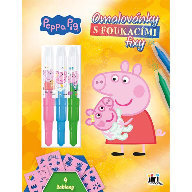 Peppa Pig coloring pages with blow markers