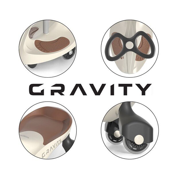 Children s gravity balance bike Gravity Milly Mally beige brown