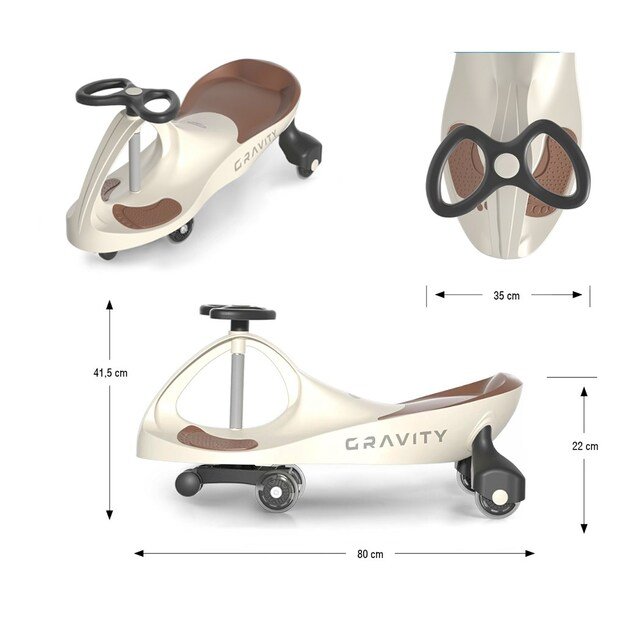 Children s gravity balance bike Gravity Milly Mally beige brown