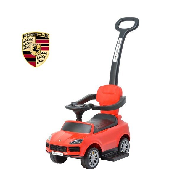 Milly Mally Porsche Cayenne red ride-on car with guide rod