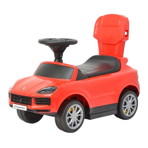 Milly Mally Porsche Cayenne red ride-on car with guide rod