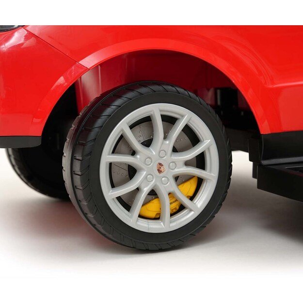 Milly Mally Porsche Cayenne red ride-on car with guide rod