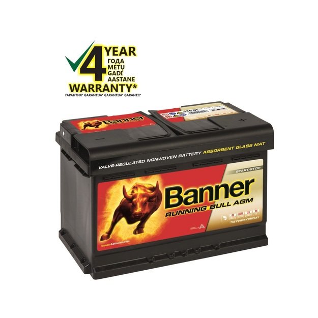 Banner AGM 70Ah 760A RUNNING BULL akumuliatorius 12V 278x175x190mm  