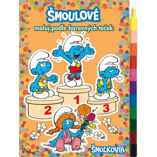 Coloring book A5 Smurfs with wax