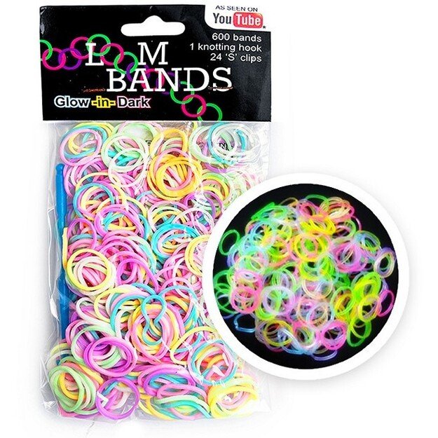LOOM glow-in-the-dark rubber bands 600 pcs