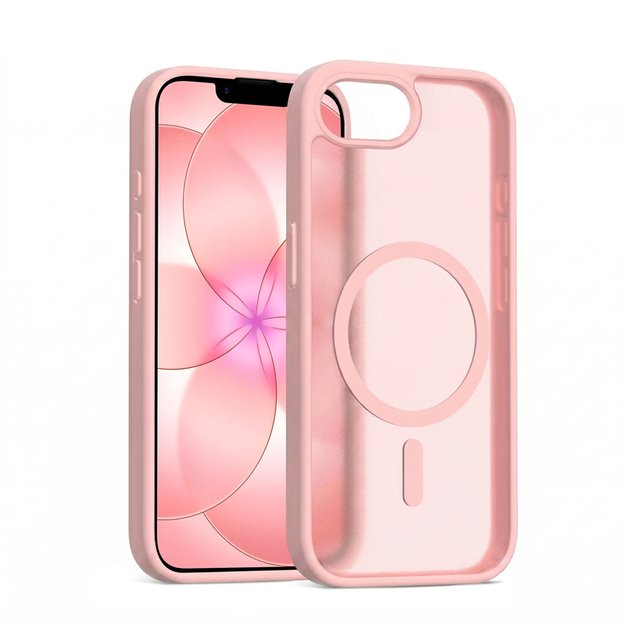 Crong Hybrid Matte Magnetic - MagSafe Case iPhone 17e / 16e (Pink)