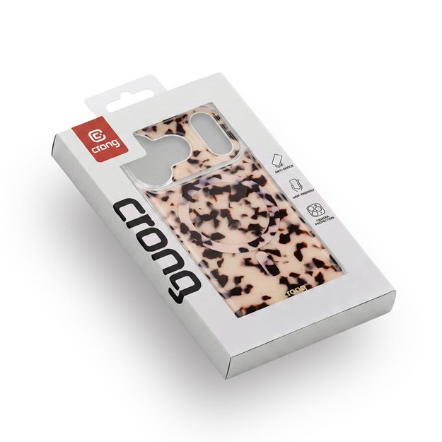 Crong Deluxe MAG Cover - iPhone 17 MagSafe Case (Blonde Tortoise)