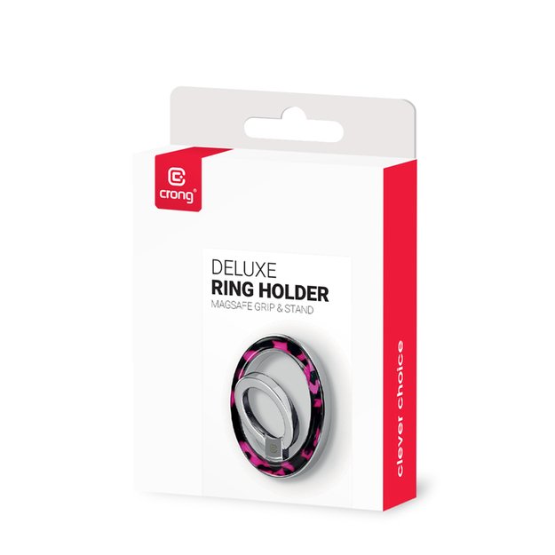 Crong Deluxe RING Holder - MagSafe Magnetic Phone Holder (Pink Tortoise)