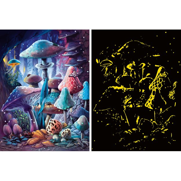 Ravensburger Glow In The Dark Puzzle 500 Pieces: Moonlight Mushrooms