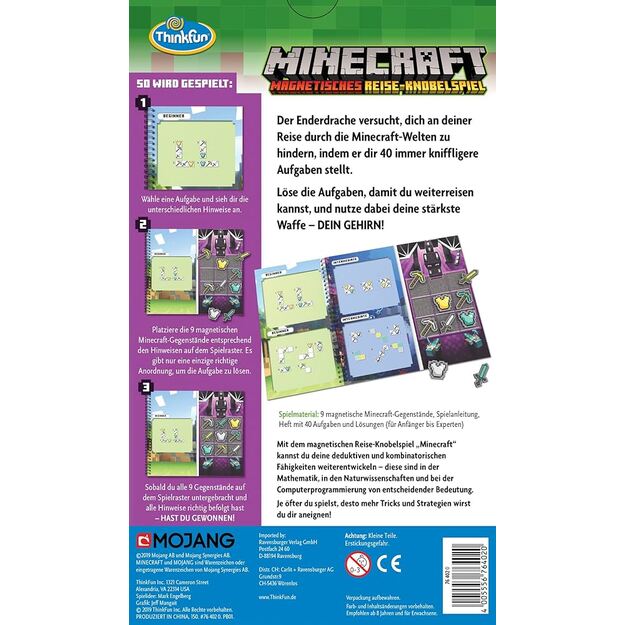 ThinkFun Minecraft Magnetic Travel Puzzle