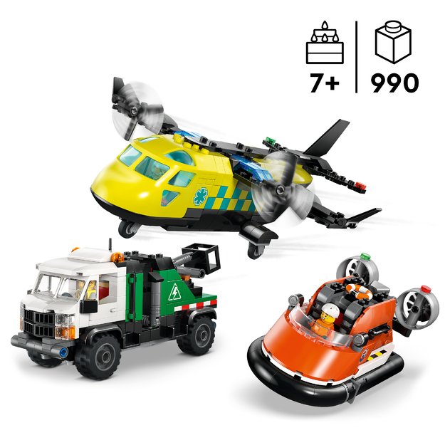 LEGO City Airplane, Service Truck & Hovercraft Remix