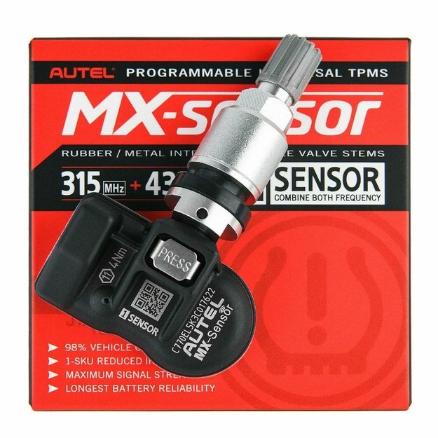 TPMS daviklis Autel MX-Sensor ALU 315/434 MHz alu silver  